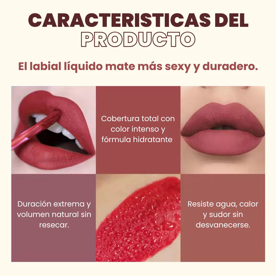 SET DE 6 LABIALES MATE HANDAIYAN – Color intenso y duración prolongada