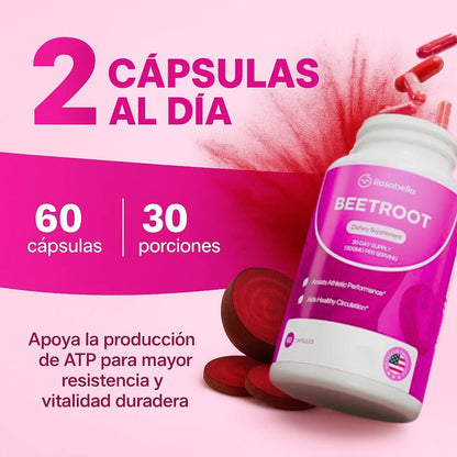 BEETROOT ORGANICO 1300mg – Cápsulas de Remolacha Pura