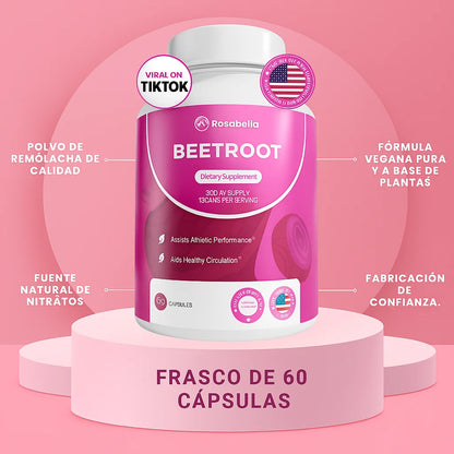 BEETROOT ORGANICO 1300mg – Cápsulas de Remolacha Pura