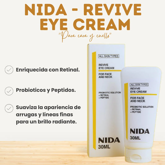 NIDA REVIVE EYE CREAM 30ML - La crema que transforma tu piel en semanas.