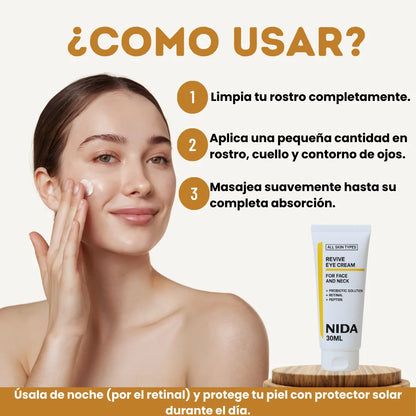 NIDA REVIVE EYE CREAM 30ML - La crema que transforma tu piel en semanas.