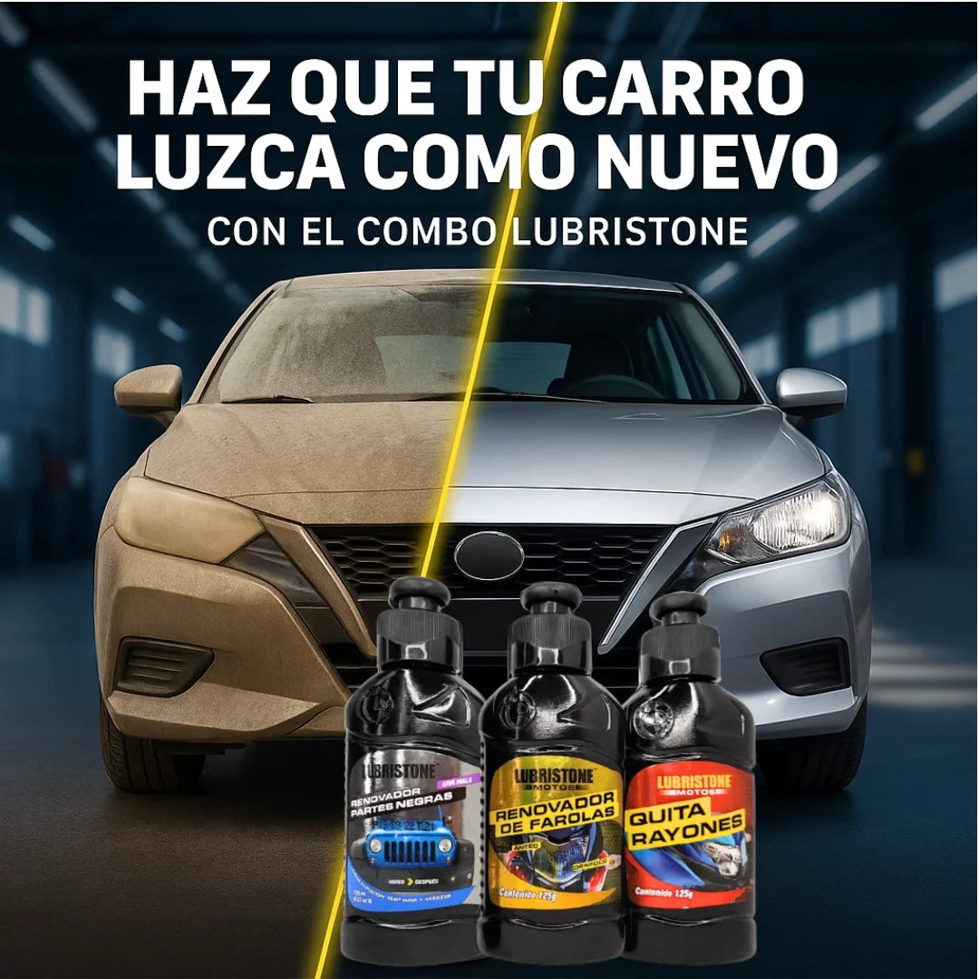 KIT RENOVACION LUBRISTONE - Devuelve la apariencia de auto nuevo en minutos.