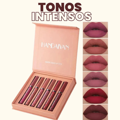 SET DE 6 LABIALES MATE HANDAIYAN – Color intenso y duración prolongada