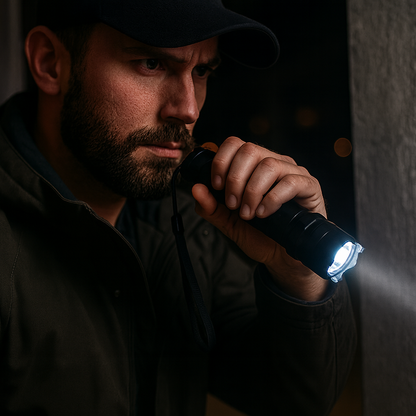 LINTERNA TASER ELECTRICA RECARGABLE - Luz máxima + Defensa segura