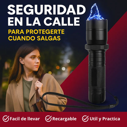 LINTERNA TASER ELECTRICA RECARGABLE - Luz máxima + Defensa segura